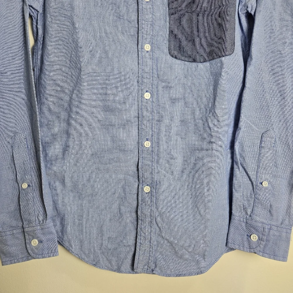 J.CREW Mens‎ Blue Colorblock Oxford Slim Button-Down Shirt XS NWT